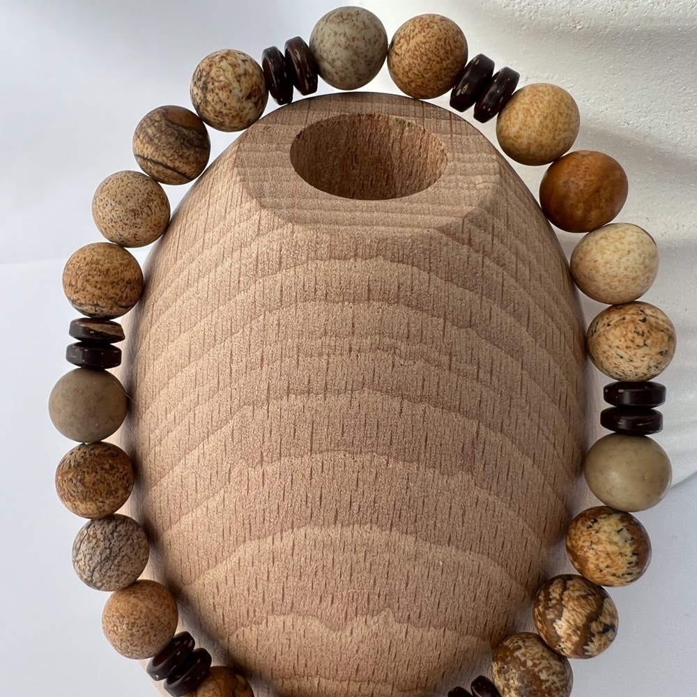 Jasper Beaded Stretch Bracelet - Picture 9 of 14